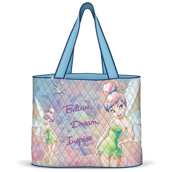 Bradford Exchange Disney Tinkerbell 'Believe In Magic' Quilted Tote Bag - Picture 1 of 5